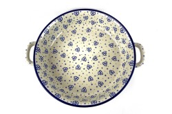 420 Bunzlau Ronde schaal met open handvaten 1411X  Ronde Schalen